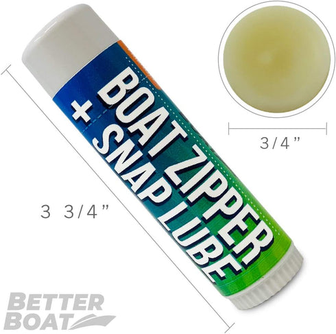Zipper Wax Zip Lube - Marine Grade Zipper Lubricant Stick and Tool for Boat Canvas, Bimini Snaps, Metal Zippers