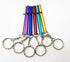 yueton 6pcs Colorful Slim and Long Aluminium Whistles with Key Ring, Emergency Survival Whistle Key Chain, Hiking, Camping, Mountaineering Accessory, Dog Training Whistles