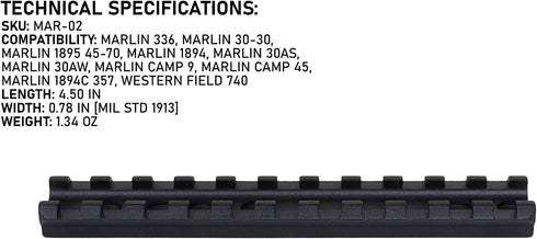 Monstrum Picatinny/Weaver Rail Mount for Marlin 336/1894/1895 Series Lever Action Rifles