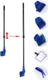 5 in 1 Aquarium/Fish Tank Cleaning Kit/Tool - Algae Scraper, Fish Net, Sponge, Plant Fork, Gravel Rake - Adjustable
