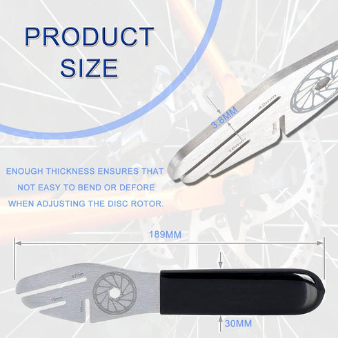 JONMON Bike Rotor Truing Fork, Bicycle Disc Alignment Wrench, 3 Slot Depths Adjustment Brake Disc Adjuster Flattening Correction Gap Regulator Repair Hand Tool for Mountain Bike Road Bike