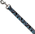 Buckle-Down Pet Leash - Stitch Poses/Hibiscus Sketch, Black/Gray/Blue, 4 Feet Long, 1" Wide