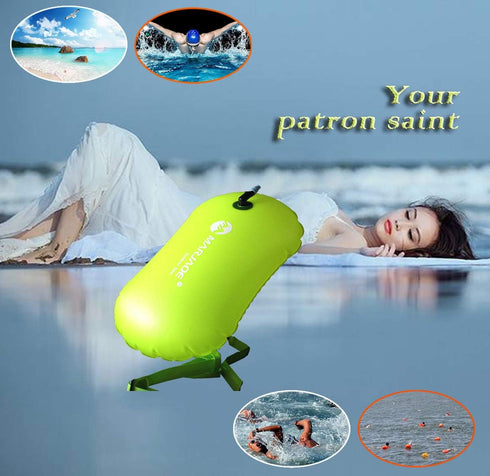 Swim Buoy for Open Water, Highly Visible Swim Bubble for Safe Training, Ideal for Triathletes and Snorkelers