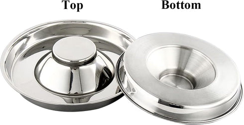 Stainless Steel Pet Bowl for Puppy and Cat, Dog Food and Water Feeding Bowl, Puppies and Kittens Weaning Bowls, Multiple Dogs and Cats Eat and Drink Together (2PC, M)