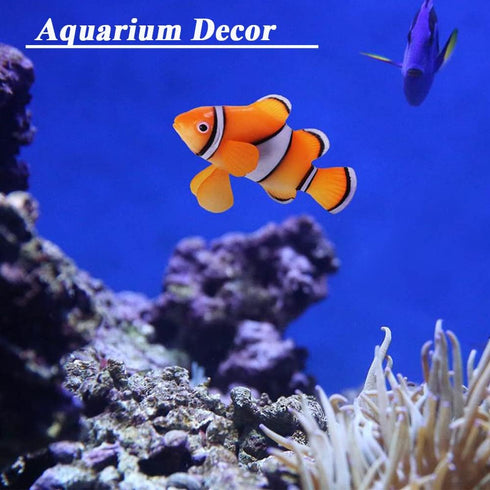 Mesee Silicone Clownfish Set - Floating Glowing Fake Fish for Saltwater Fishbowl Decoration