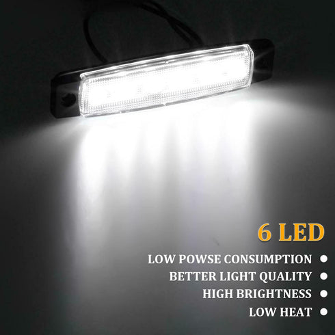 PSEQT LED Boat Interior Lights | Marine Courtesy Light Strip for Fishing, Pontoon, Kayak, Yacht (White 10Pcs)