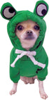 ChezAbbey Dog Hoodies - Pet Frog Clothes Outfit, Cat Warm Winter Sweater Coat Pullover for Chihuahua Small Medium Dogs