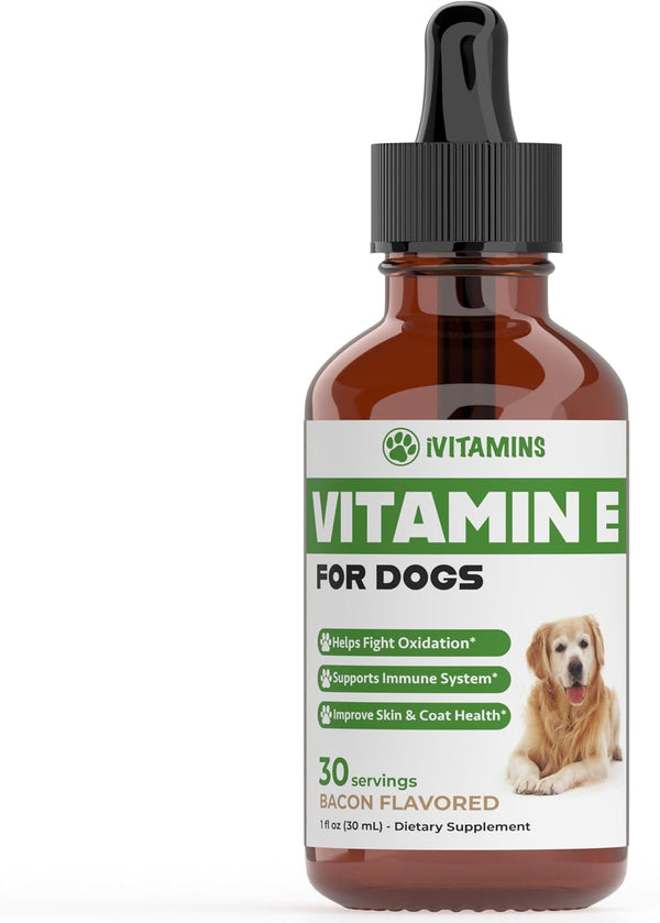 Vitamin E Supplement for Dogs | Dog Immune Support | 1 fl oz | Vitamin E Oil Dog | Dog Vitamins E | Canine Vitamin E