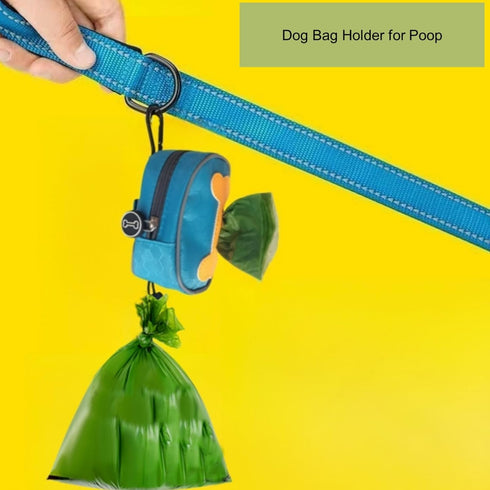 Poop Bag Holders for Leashes,Elastic Cord Dispenser Pouch and Zipper,Carabiner,Lightweight Waterproof Fabric,Doggie