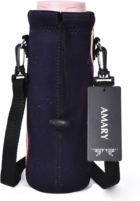 1000ML 34OZ AMARY Neoprene Water Bottle Carrier Bag with Adjustable Shoulder Strap,Insulated Water Bottle Cover