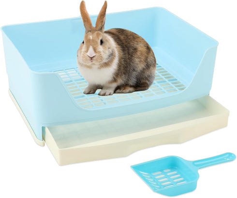 BWOGUE Large Rabbit Litter Box Toilet,Potty Trainer Corner Bedding with Drawer Larger