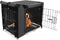 Durable Double Door Dog Crate Cover for Large Pet Kennel, Universal Fit for 24-48 Inch Wire Crate - Black (24 Inch)