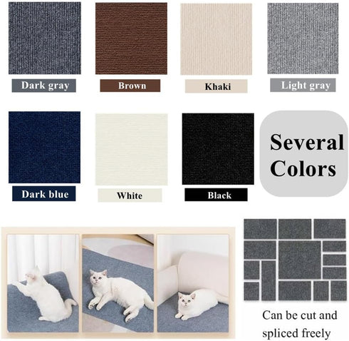 Cat Scratch Furniture Protector Mat, DIY Self-Adhesive Cat Scratcher Carpet for Cat Tree/Door
