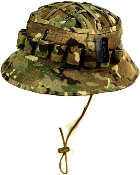 ZAPT Military Camo Boonie Hat - Adjustable Bucket Cap for Hunter, Sniper, Ghillie, Jungle, and Bush Use