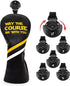 Golf Headcovers, Premium Leather Driver Fairway Wood Hybrid with Number Tags, May The Course Be with You Style