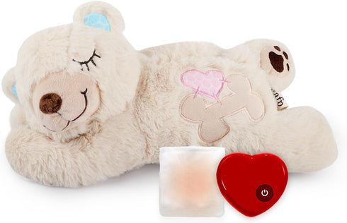 ALL FOR PAWS Heartbeat Puppy Toy for Dogs, Anxiety Relief and Sleep Aid, Plush Heart Beat Snuggling Bear for Small