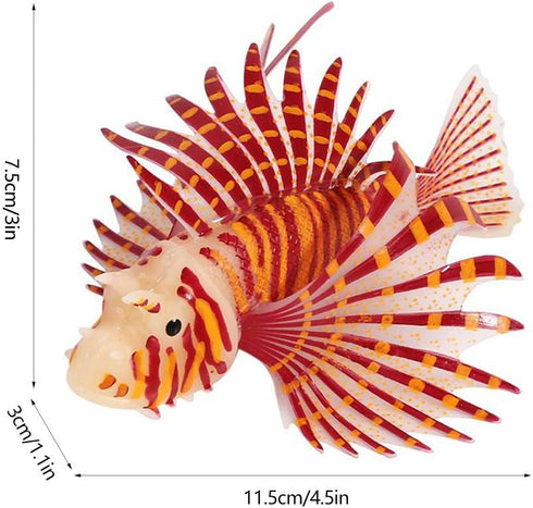HEEPDD Artificial Glowing Fish - Luminous Fake Lion Fish Aquarium Ornament (Red)
