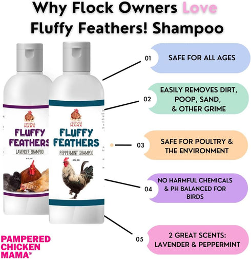 Feather Shampoo for Chickens | Bird Shampoo for Cockatiels, Cockatoo, Parrots: Poultry Conditioner & Baby Chicken