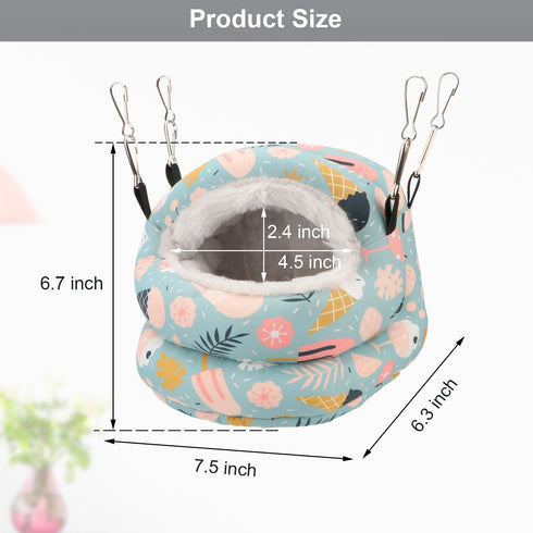 Bird Nest House, Winter Warm Hanging Hammock Snuggle Hut for Parakeets, Budgies, Cockatiels, Quaker Parrots (Small,