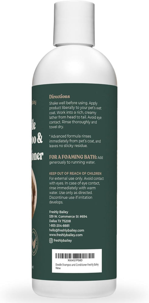 16 Oz Doodle Shampoo and Conditioner - Best Dog Shampoo for Goldendoodle, Poodles, Doodle Breeds - for Curly & Wavy