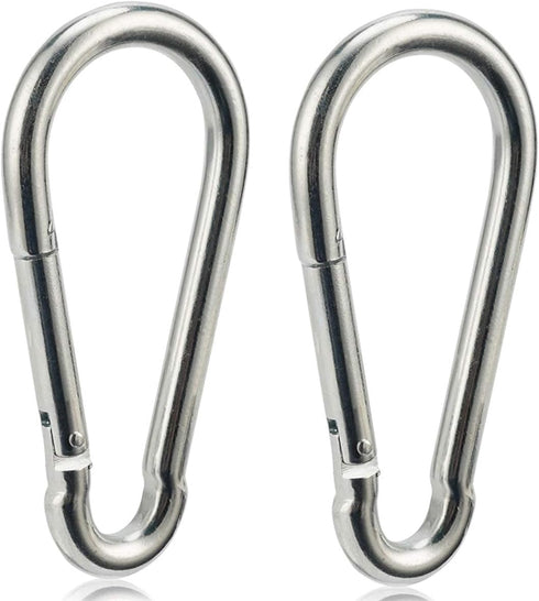 Heavy Duty Carabiner Clip 4 Inch Spring Snap Hook - 2pcs 10x100mm for Hammock, Gym Equipment, Camping