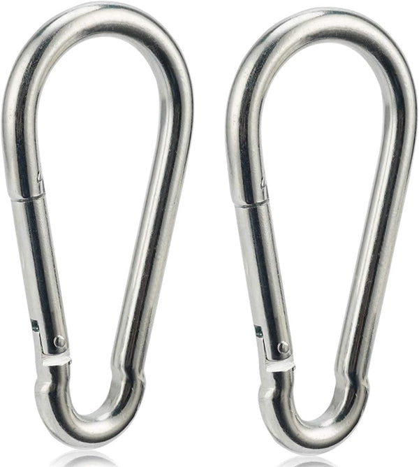 Heavy Duty Carabiner Clip 4 Inch Spring Snap Hook - 2pcs 10x100mm for Hammock, Gym Equipment, Camping