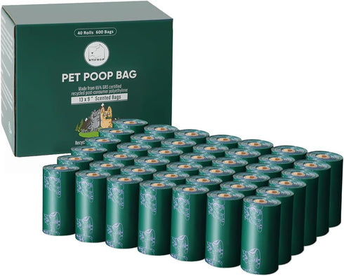 Dog Poop Bags Rolls, Extra Thick Leak-proof Waste Bags, 600 Bags in 40 Refill Rolls
