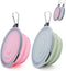 SLSON Collapsible Pet Feeder - 2 Pack Dog Bowls with Cover Lids, Portable Foldable Cat Water Dish, Fairy Pink & Sprout