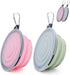 SLSON Collapsible Pet Feeder - 2 Pack Dog Bowls with Cover Lids, Portable Foldable Cat Water Dish, Fairy Pink & Sprout