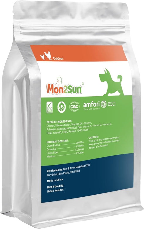MON2SUN 10.58oz Dog Treats, Mini Chicken Wrapped Biscuits with Added Vitamins, Healthy Training Snacks for Small Medium
