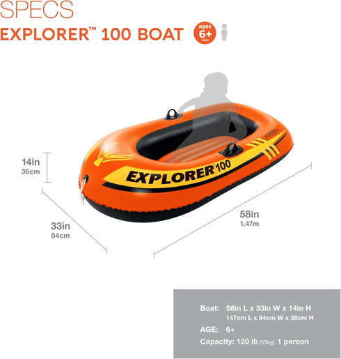 INTEX Explorer Inflatable Boat - Quick Inflation & Durable Design
