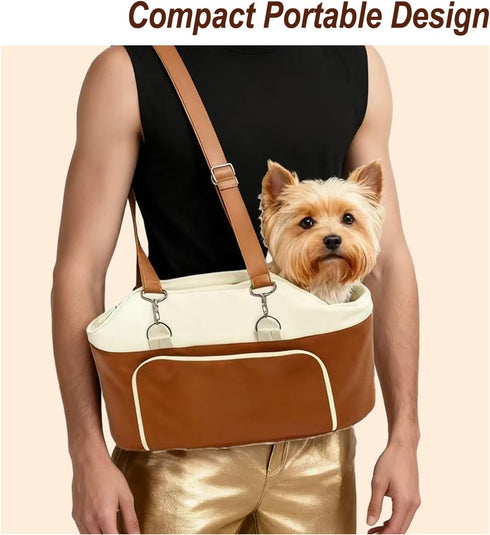 TBQA Portable Pet Travel Carrier, Small Dog Bed with Tether, Center Console Dog Sear, for Small Pet Carriers