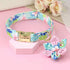 Beirui Cute Floral Patterns Dog Collars for Small Medium Large Dogs, Pink, with Flower for Wedding Holiday (L: Neck