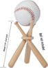 Wooden Baseball Softball Stand Display, Consists of 3 Mini Baseball Bats and 1 Wooden Circle