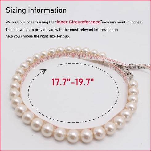 0.55 Inch Big Pearl Dog Collar for Medium Large Dogs, Elegant Adjustable Necklace for Occasions and Garden Parties