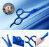 Safety Round-tip Scissors Set, Professional PET Dog Grooming Coated Titanium Scissors Suit for Cutting, Curved &