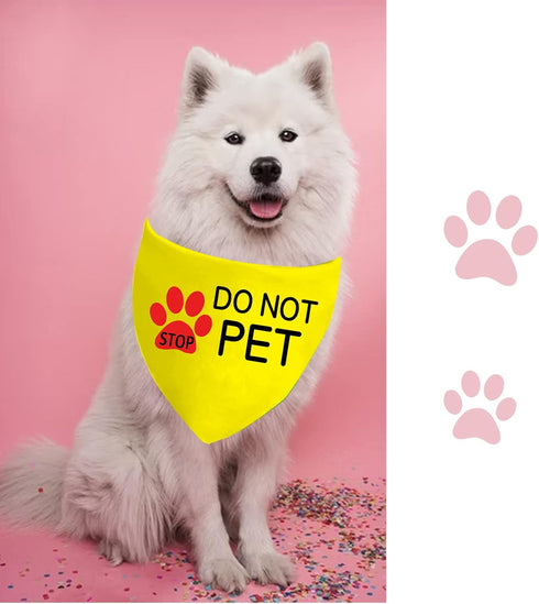 JXGZSO 1 Piece Stop Dot Not Pet Bandana, Do Not Distract Dog, No Touch No Talk