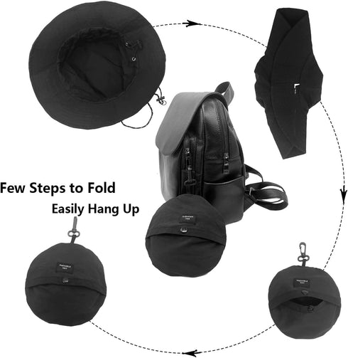 woogwin Waterproof Bucket Rain Hat with Chin Strap Quick Dry Packable Boonie Sun Hat UV Protection