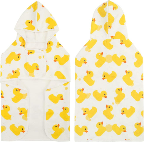 HDE Dog Bathrobe Super Absorbent Quick Drying Puppy Towel Wrap Coat Adjustable After Bath Robes with Hood for Dog Sizes