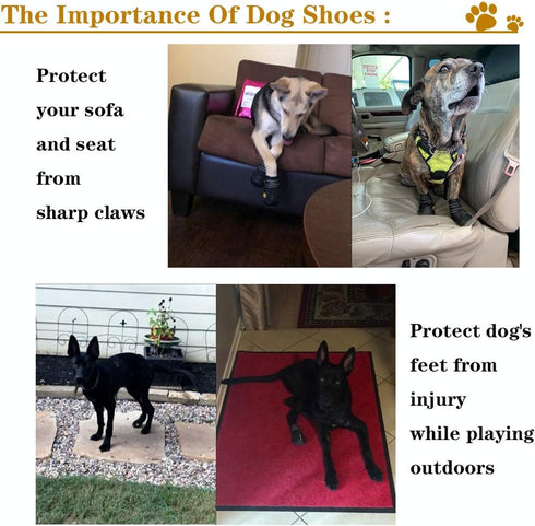 XSY&G Dog Boots, Waterproof Dog Shoes with Reflective Rugged Anti-Slip Sole, Outdoor Dog Booties for Medium to Large