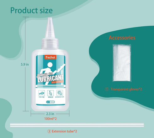 Fuchoi 7oz 200ml 100% Treadmill Belt Lubricant - / Treadmill Lubricant for Belt - Pure Silicone Treadmill Lube