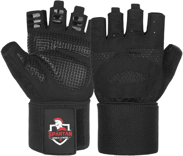 Spartan Gym Gloves for Men & Women Weight Lifting Gloves with Wrist Support,