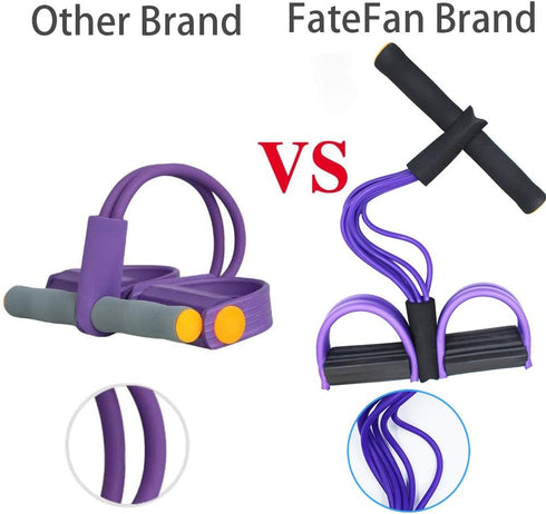 Multifunction Tension Rope, 6-Tube Elastic Yoga Pedal Puller Resistance Band, Natural Latex Tension Rope Fitness Equipment, for Abdomen/Waist/Arm/Leg Stretching Slimming Training by FateFan