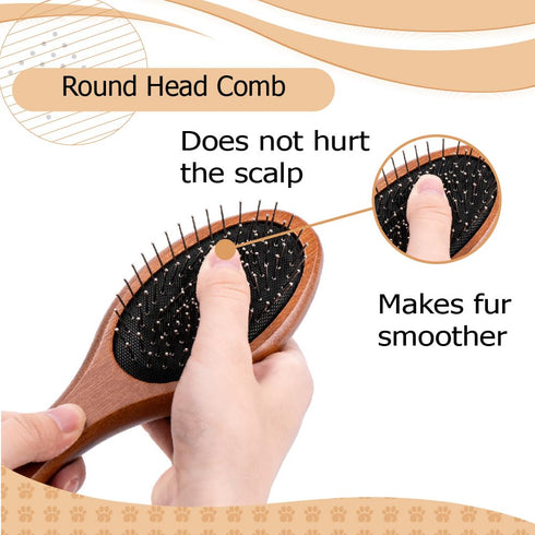 Double-Sided Pet Slicker Brush for Dogs and Cats, Professional Grooming Comb for Shedding and Tangle Removal