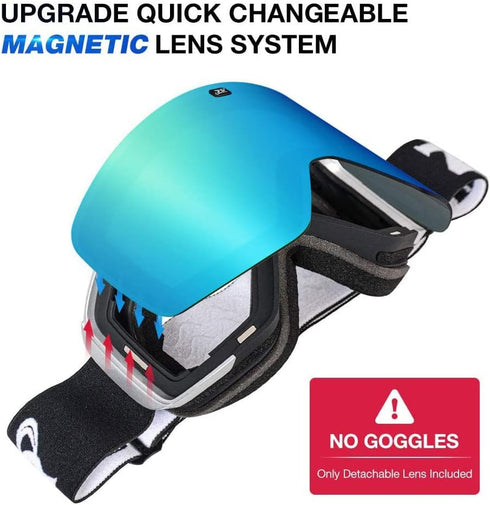 ZIONOR X11 Ski Goggles, Magnetic Cylindrical Snowboard Goggles for Men Women
