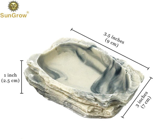 SunGrow Small Hermit Crab Feeding Bowl, Durable Multifunctional Decor for Turtle, Gecko, Ball Python