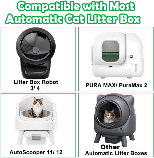 120 Pack 3/4 SZEE Automatic Waste Bags Compatible with Litter Box Robot and Other Automatic Cat Litter Box, Waste
