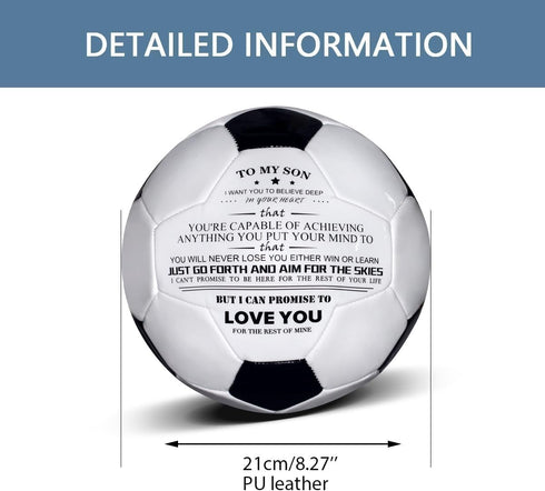 Size 5 Traditional Soccer Ball, Personalized Inspirational Gifts for Daughter, Son, or Grandson