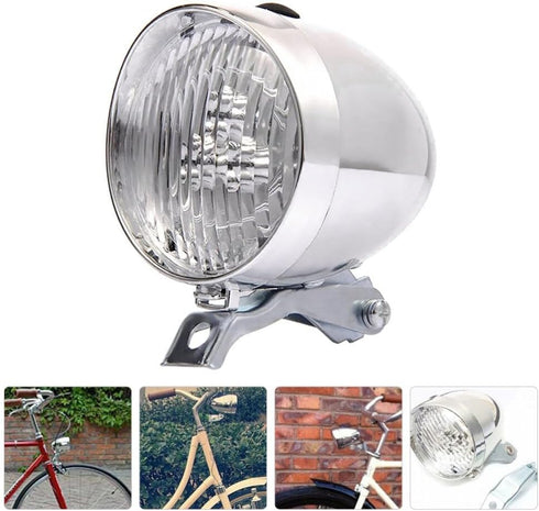Toddmomy 2pcs Retro Bicycle Lights: Front and Rear Lights for Night Riding, Vintage Flashlight Bike Lamp