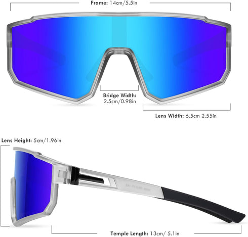 Kids Polarized Sports Sunglasses, Youth Baseball Sunglasses, UV400 Protection Glasses for Boys Girls Softball Cycling.